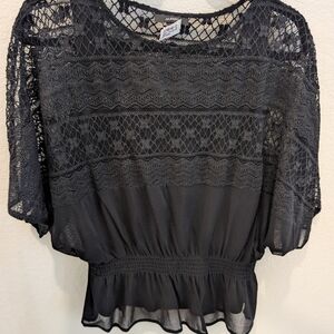 Alfani Black Lace Blouse
